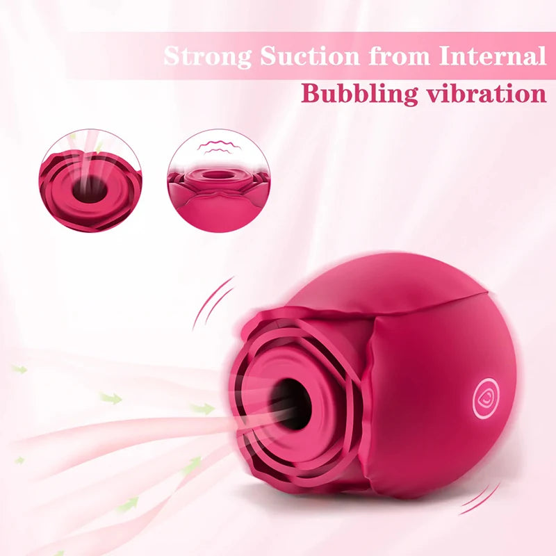 Rose Shape Vagina Sucking Vibrator Intimate Good Nipple Sucker Oral Licking Clitoris Stimulation Powerful Sex Toys for Women