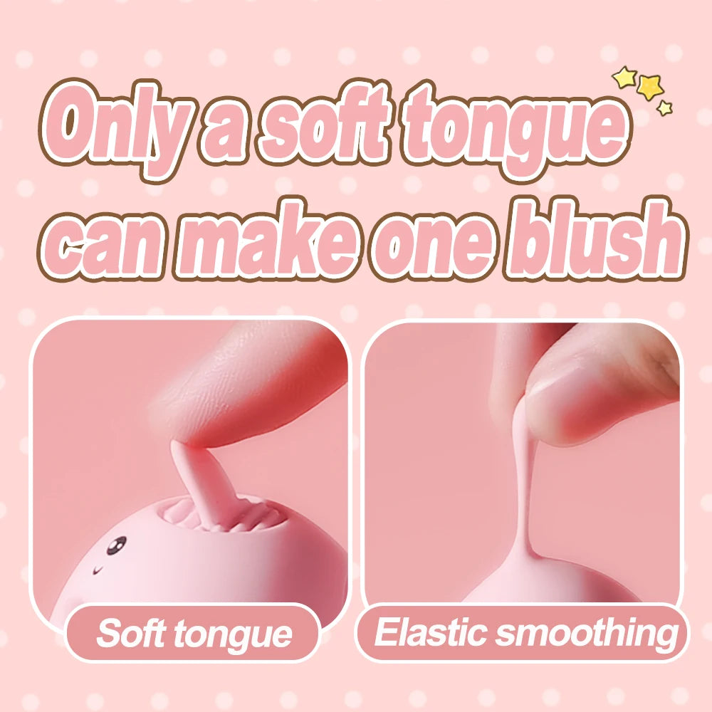 Mini Pig Tongue Licking Vibrator Clit G Spot Stimulator Sex Toys for Women 10 Modes Rechargeable Quick Orgasm Erotic Masturbator