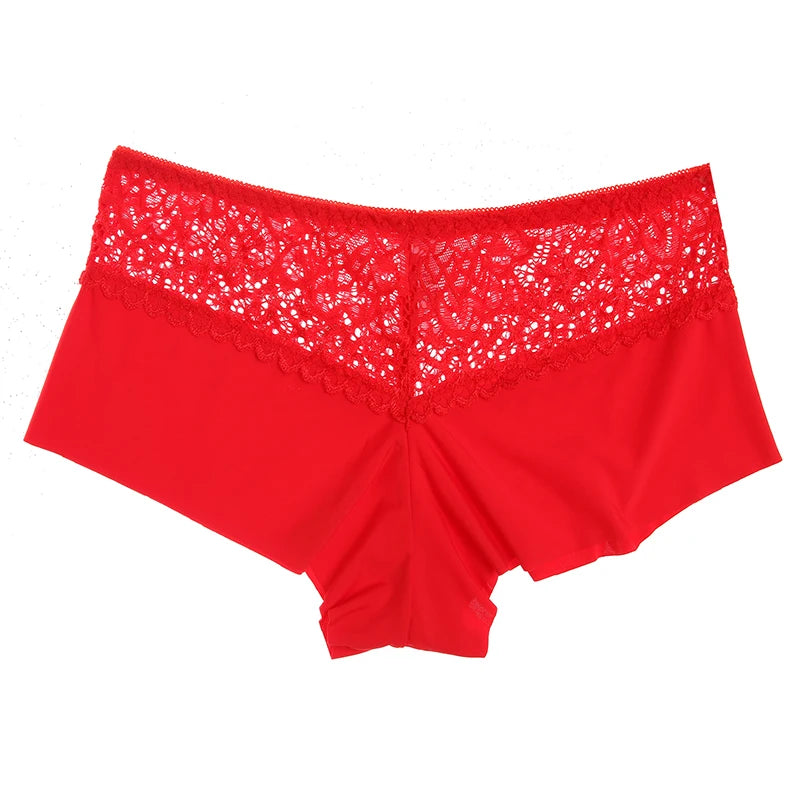 TrowBridge 3PCS Women's Panties Lace Boxers Breathable Lingerie Soft Comfort Boyshorts Silk Satin Underwear Exquisite Underpants