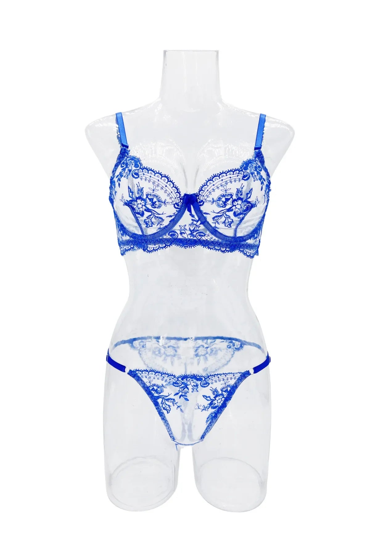 Sexy Lace Lingerie Set Transparent Floral Embroidery Lingerie Set Women's Bra & Brief Underwear Set Sexy Breathable Bras Panties